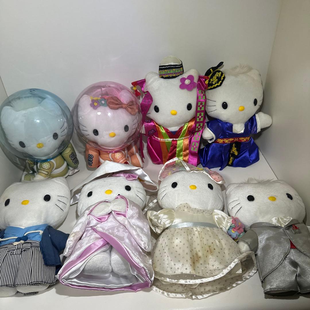 ハローキティ　ぬいぐるみ　8体セット　サンリオ　宇宙服　ドレス　和服　和装