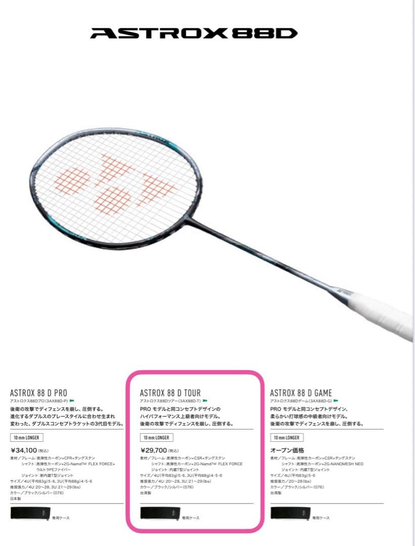 ラケット ASTROX 88 D TOUR