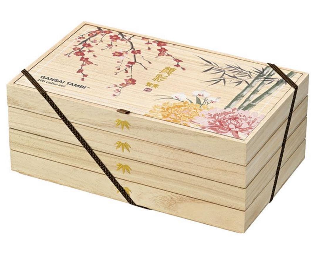 呉竹　顔彩　顔彩耽美 桐箱 100色セット