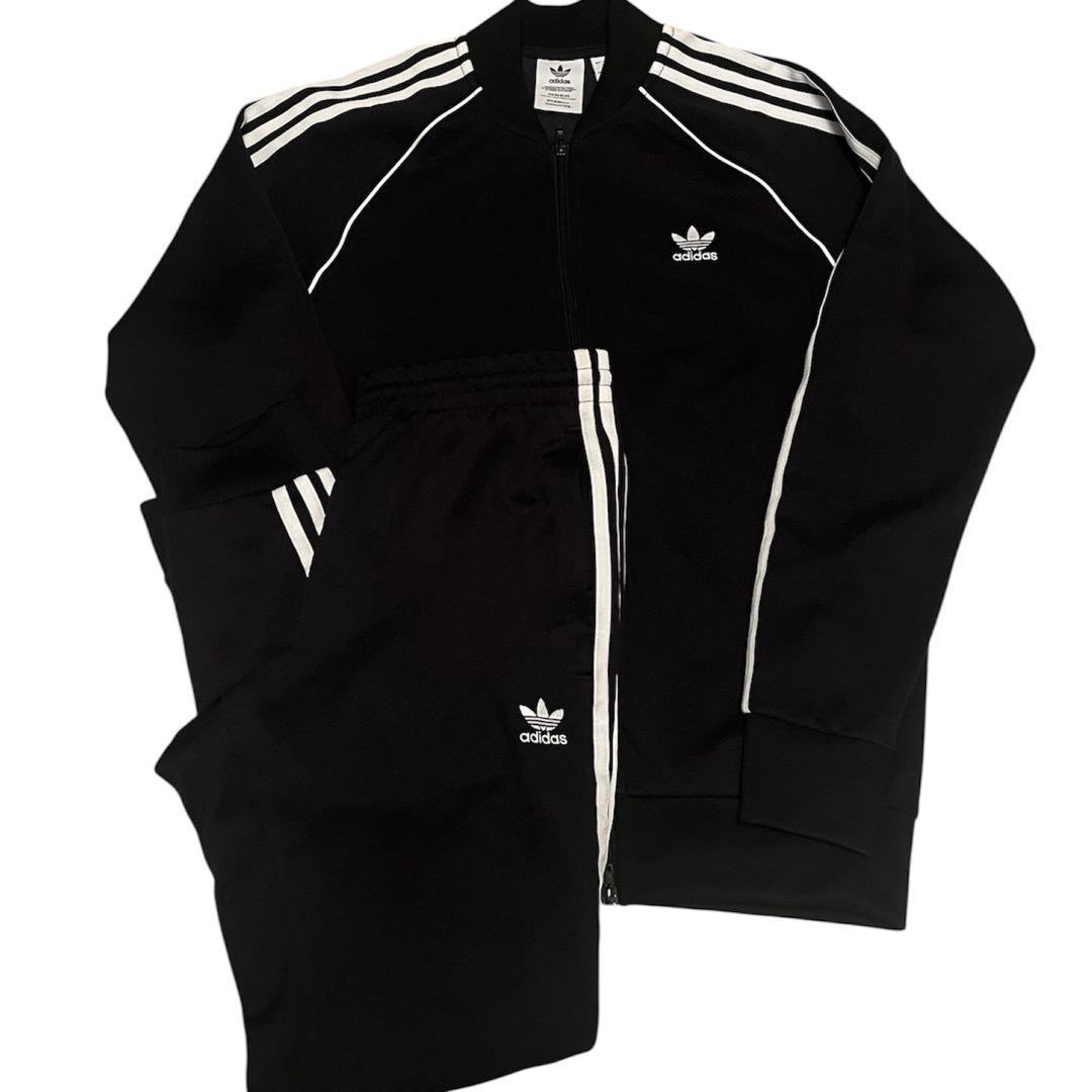 【美品】adidas ファイヤーバード　ジャージ上下　ブラック