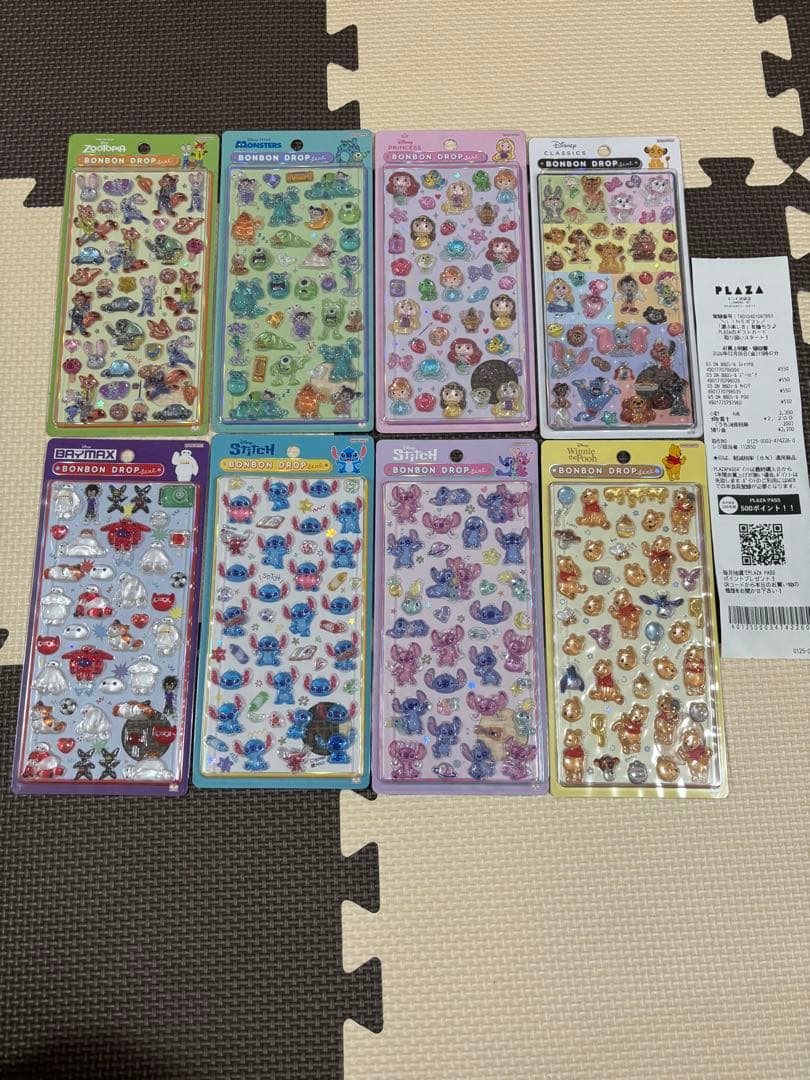 正規品 ディズニーボンボンドロップシール8種セット
