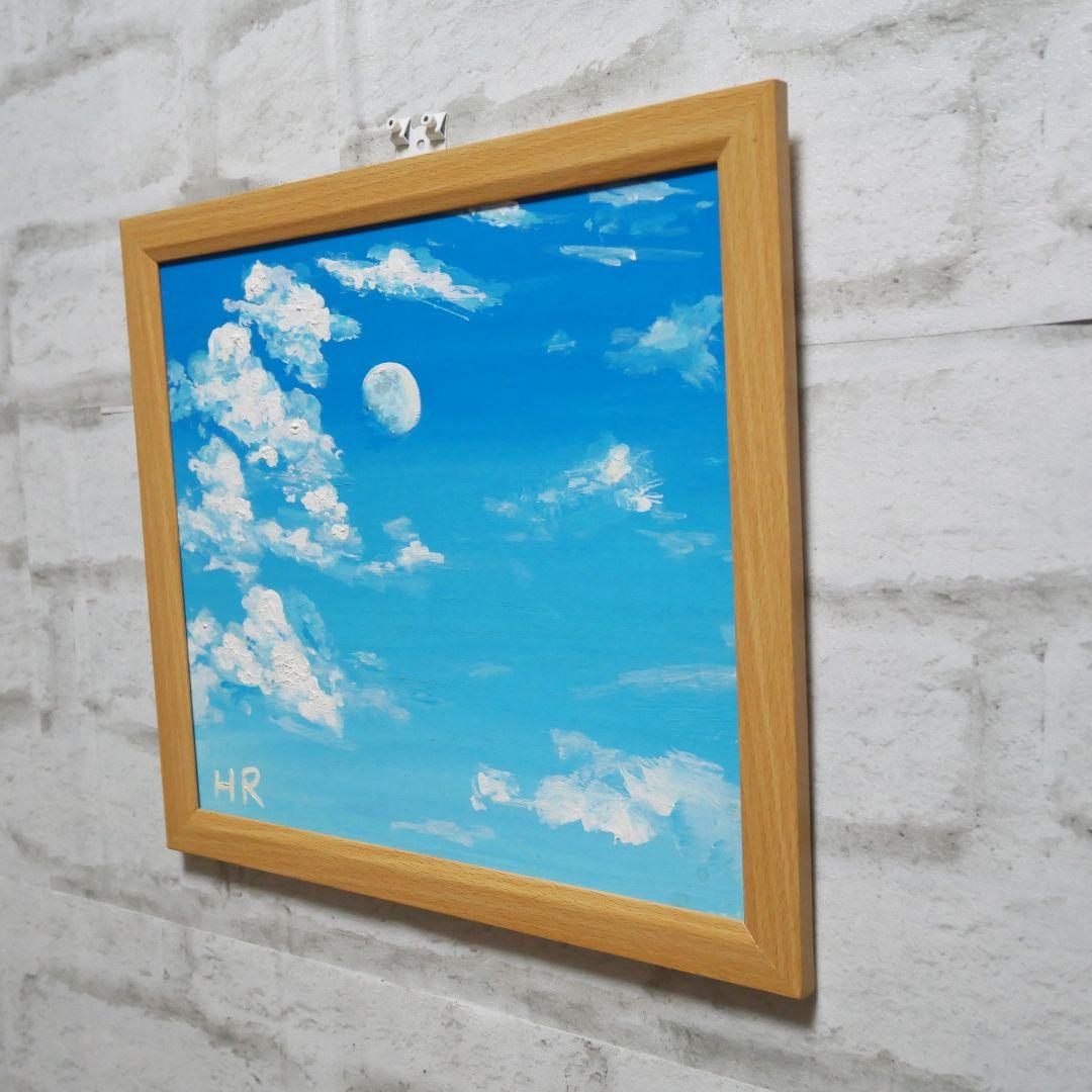 油絵 絵画【真昼の月】