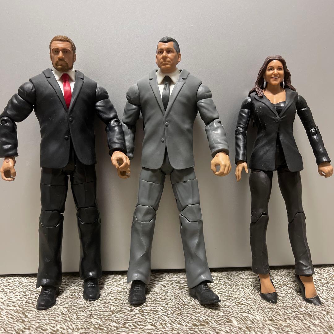 WWE マテル ヴィンス マクマホン トリプルH ステフフィギュア 3体セット