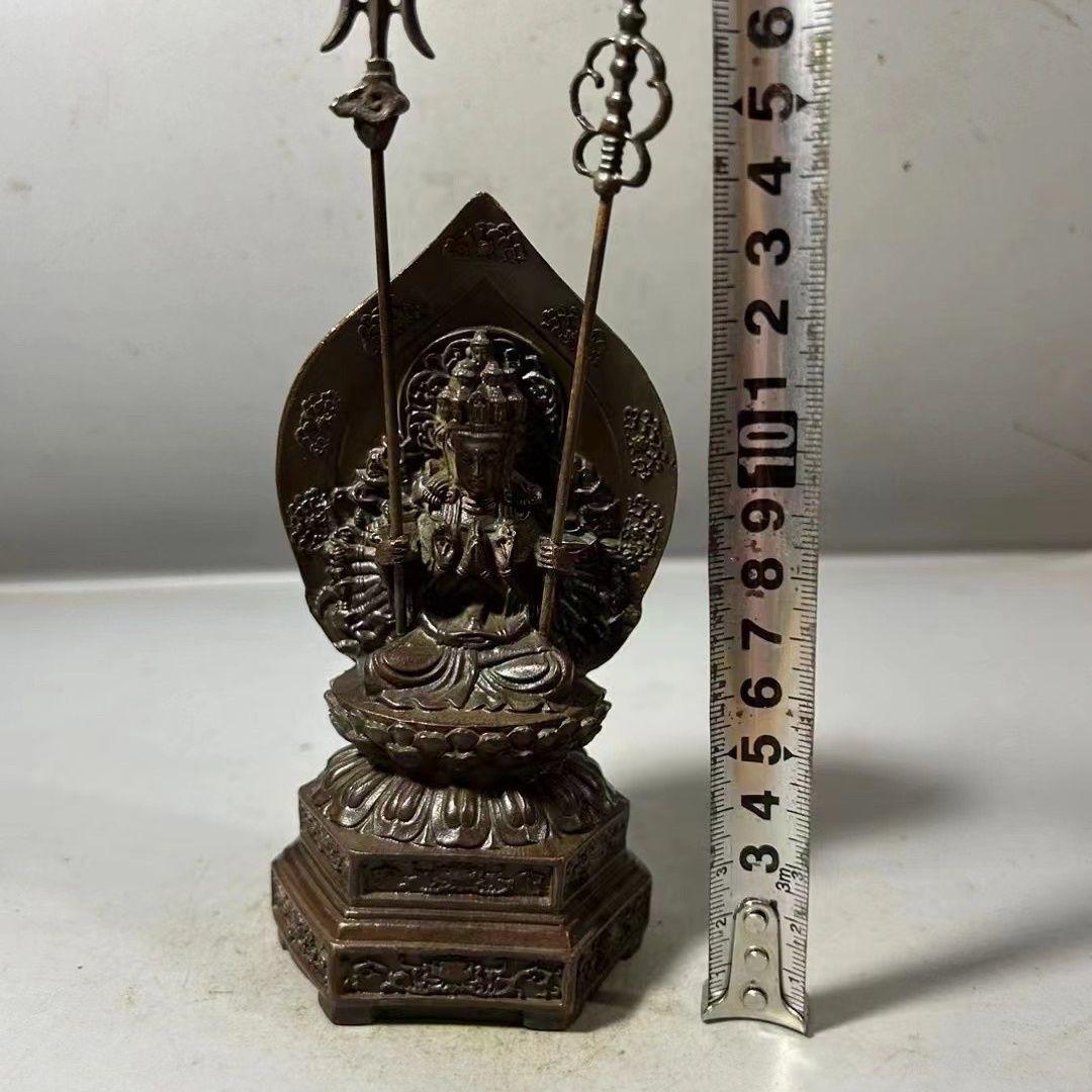 仏教美術 千手観音 銅製 仏像 彫刻 置物 開運 風水