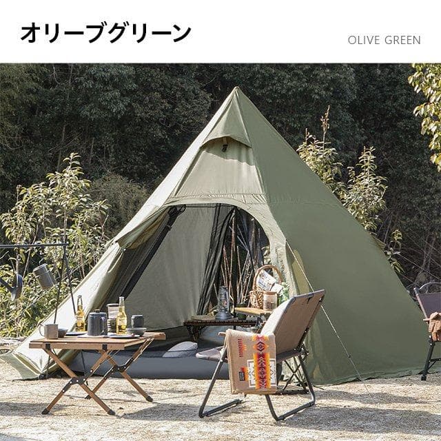 ワンポールテント 軽量 UVカット インナーメッシュ スチール グリーン