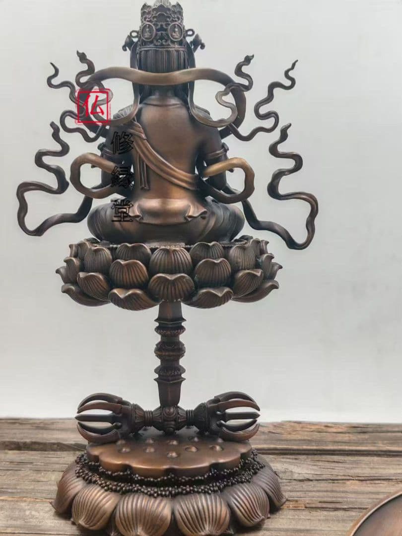 【修縁堂】 密教法具古美術品 阿弥陀仏 青銅着色 真言宗 法器