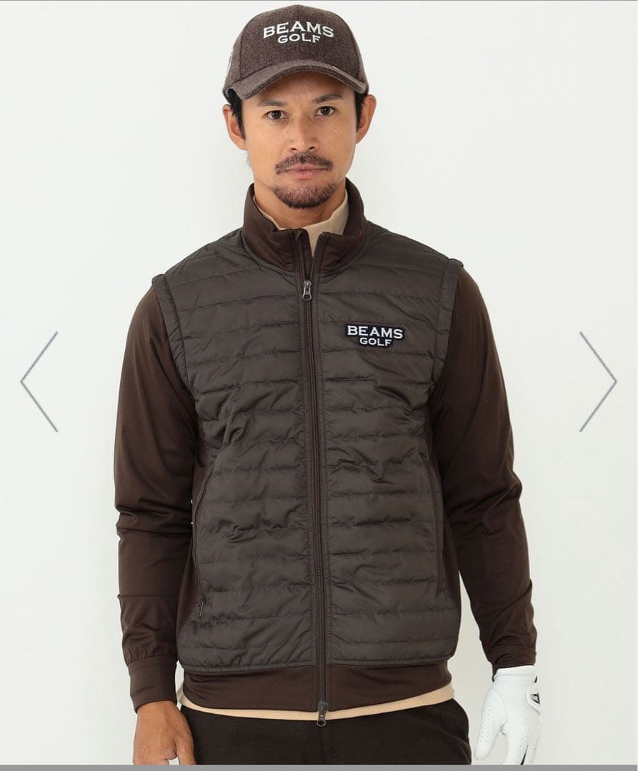 BEAMS GOLF ダウンベスト ダークブラウン