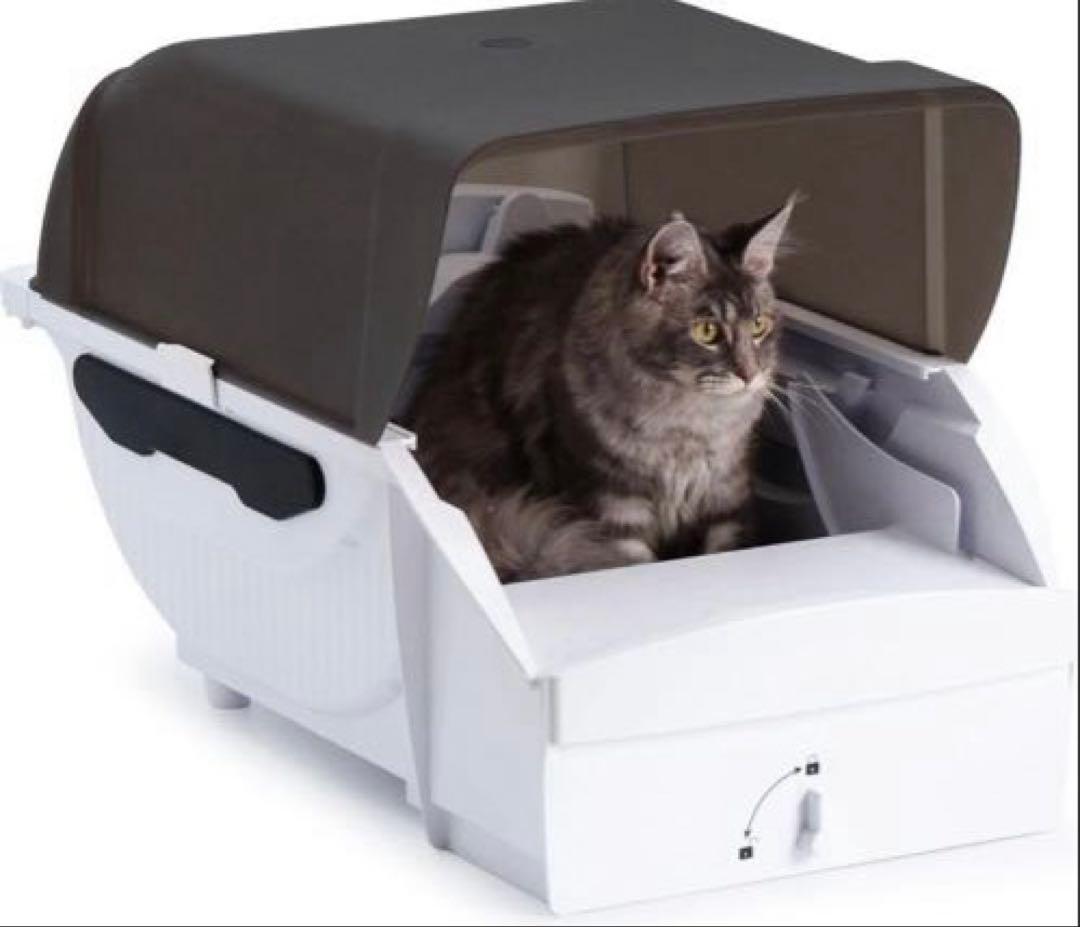 トイレ 猫 大型 自動 静音 自動清掃 屋根付き 砂飛散防止 臭わない 水洗い可