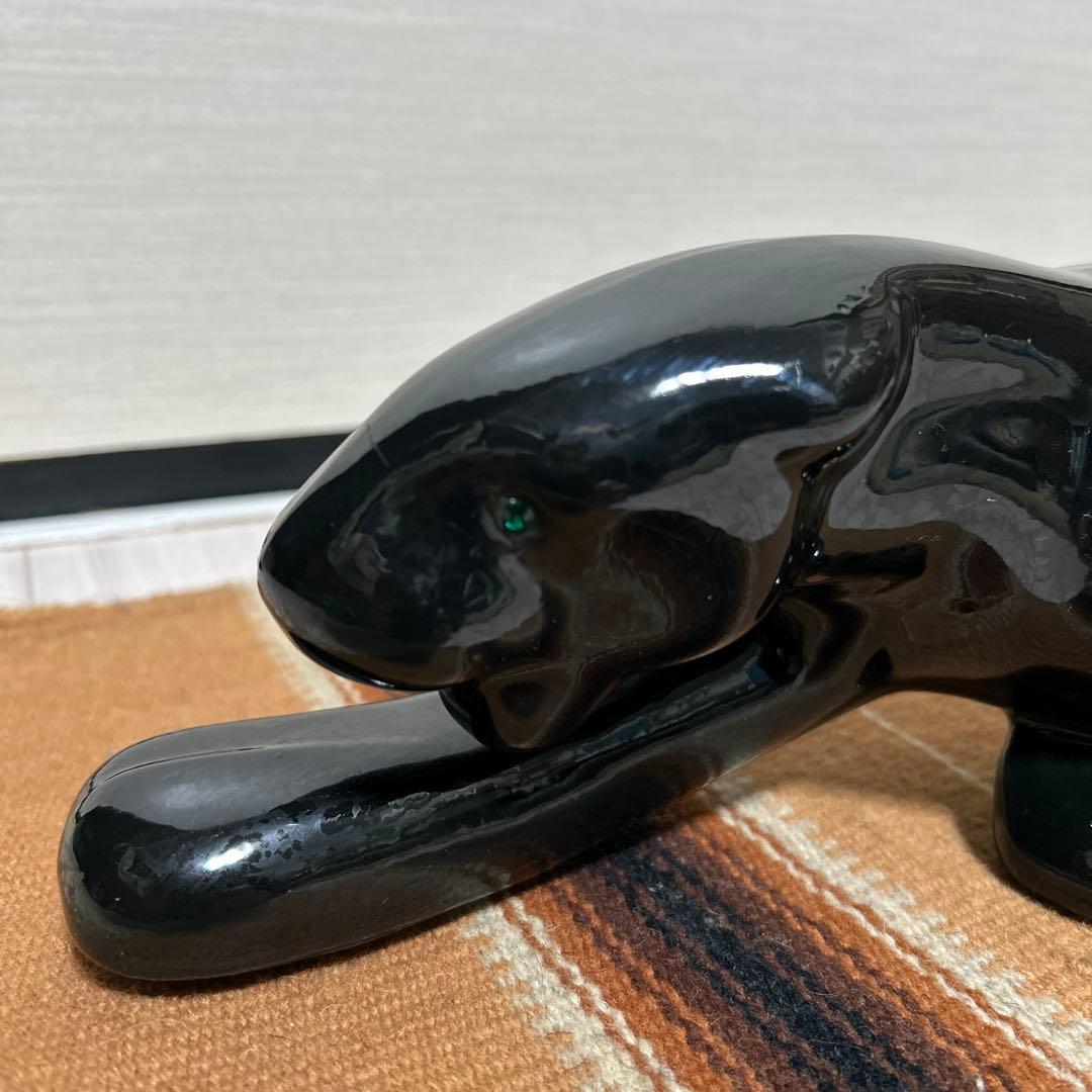 ミッドセンチュリー　ビンテージ黒ヒョウグリーンアイズ　アンティーク　50s