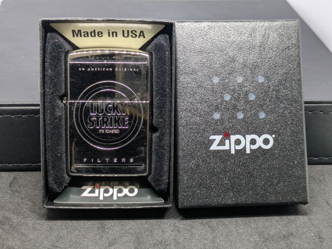 zi 93　ラッキーストライク　両面加工　未使用　ジッポー