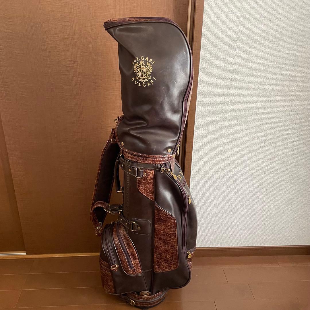 美品‼️希少人気！ブルガリ キャディーバッグ クロコ型押し ブラウン×ゴールド