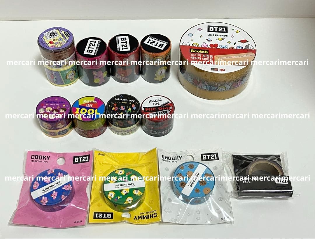 BTS BT21 マスキングテープ OPPテープ プチドロップ マステ 公式品