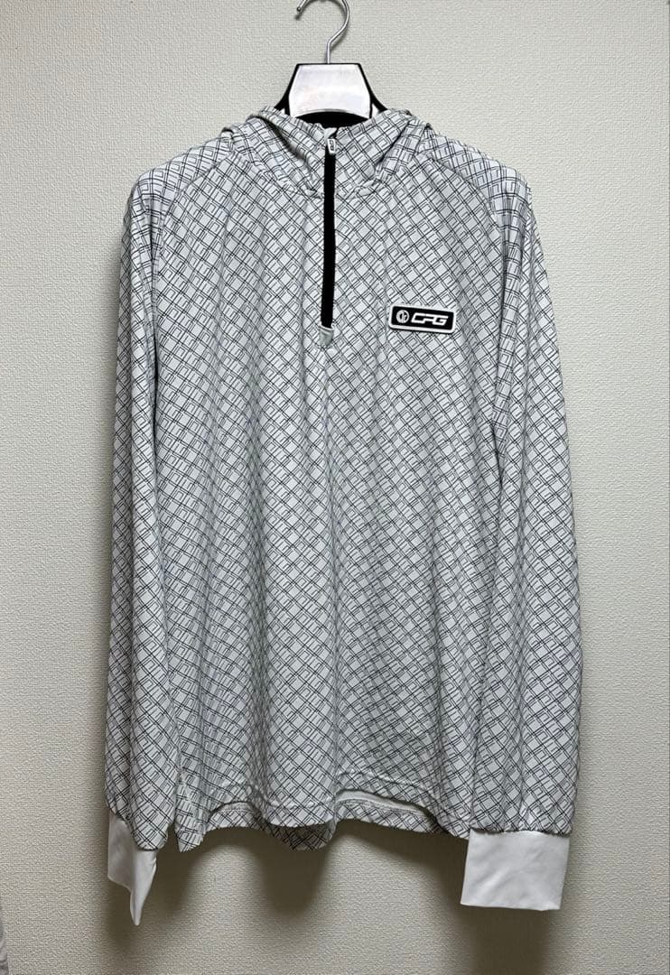 美品　CPG GOLF シーピージーゴルフ フード付きハーフジップ長袖　 XL