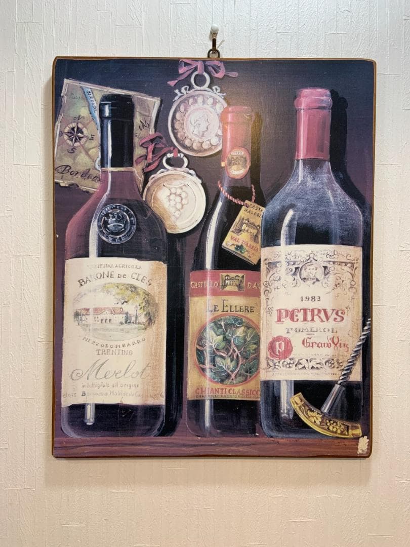 イタリア製 木製 アートボード 酒場 パブ アンティーク 額絵 ヨーロピアン