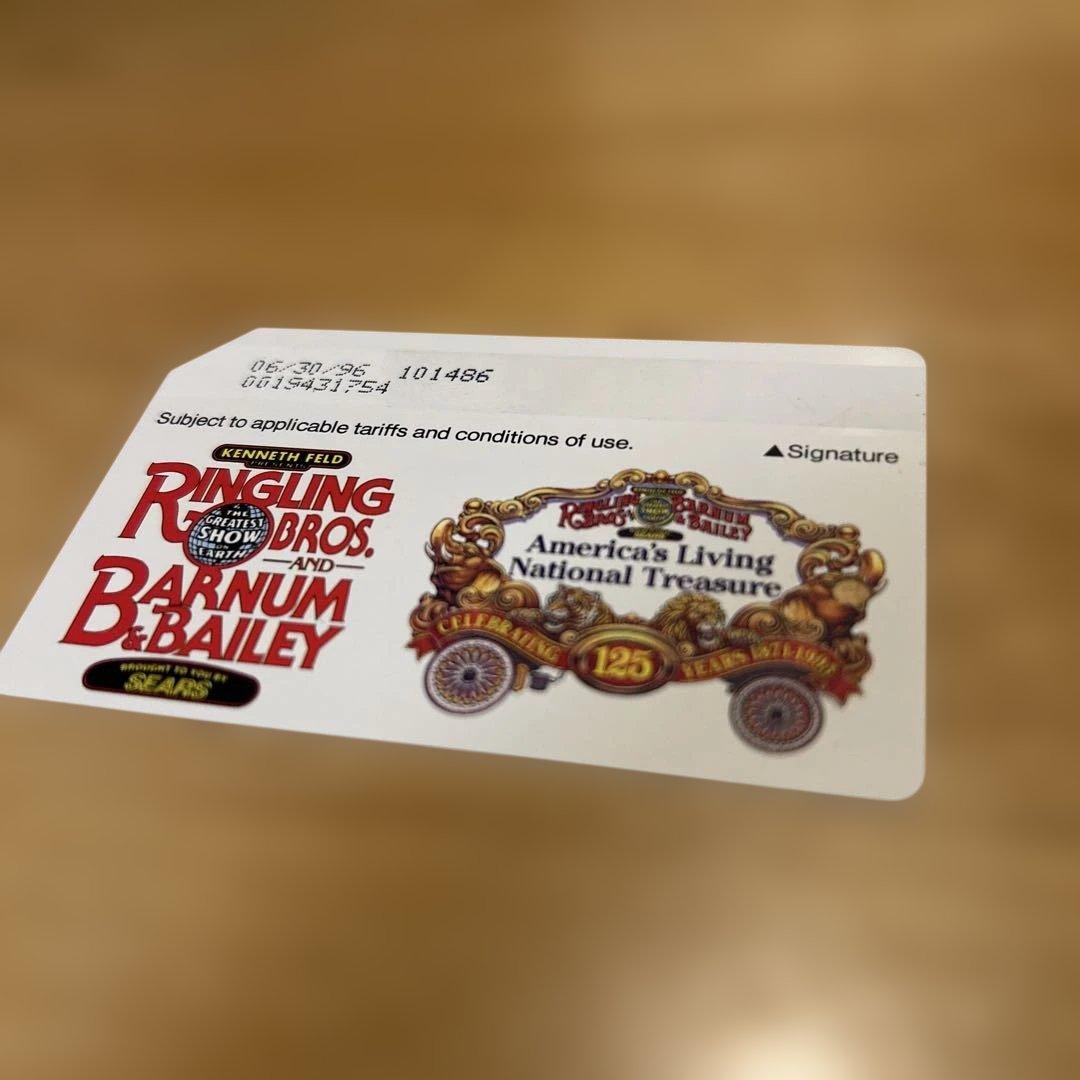 使用済ニューヨーク地下鉄メトロカードRingling Bros広告 1990年代