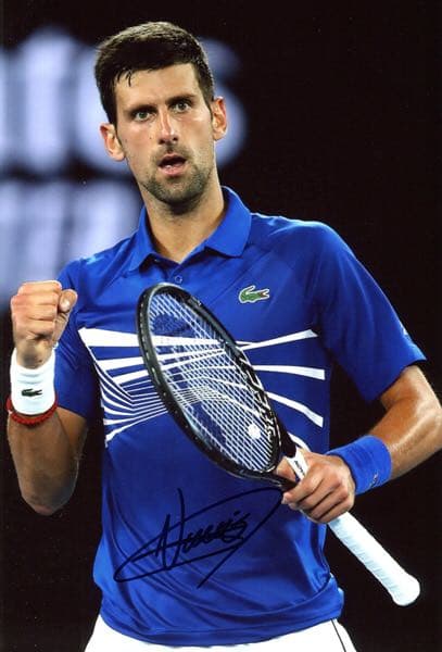 男子テニス　チャンピオン　証明書付き　ノバク・ジョコビッチ 直筆サイン入りフォト
