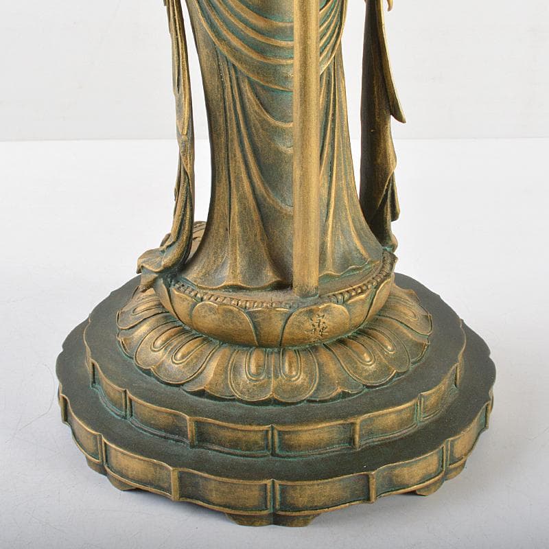 大仏師　松久宗琳作　ブロンズ　瑠璃観音像　仏像　高さ約35.5cm　HR5873