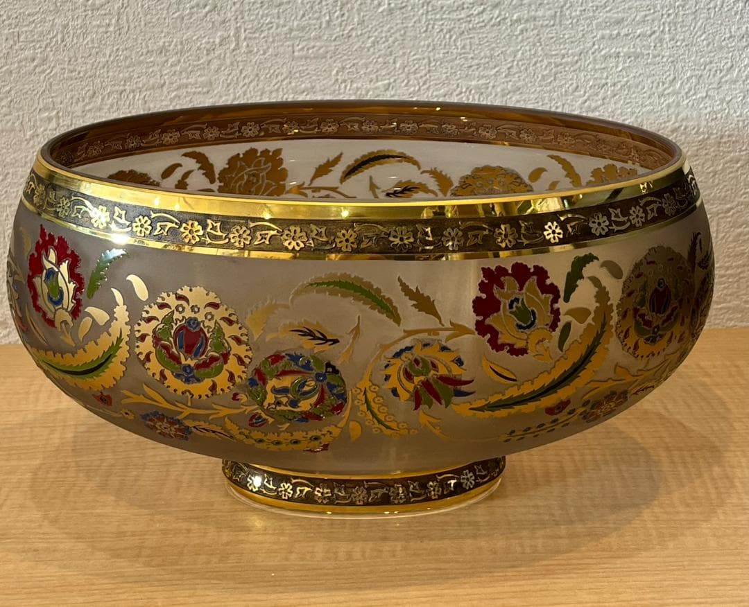【超美品】トルコ　金彩　エナメル彩　ボウル　花瓶　フラワーベース
