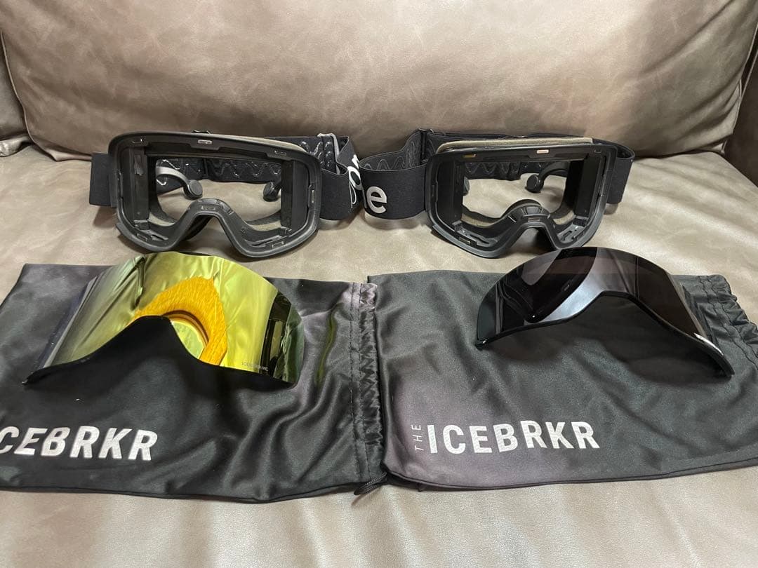 ICEBRKR スキーゴーグル 2個セット 骨伝導 滑走中会話できます。