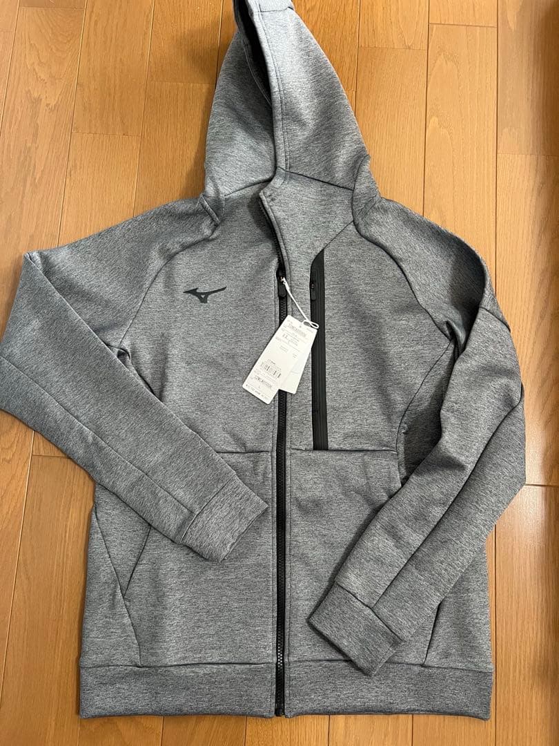 【新品】MIZUNO メンズ フルジップ フード付きジャージ L グレー