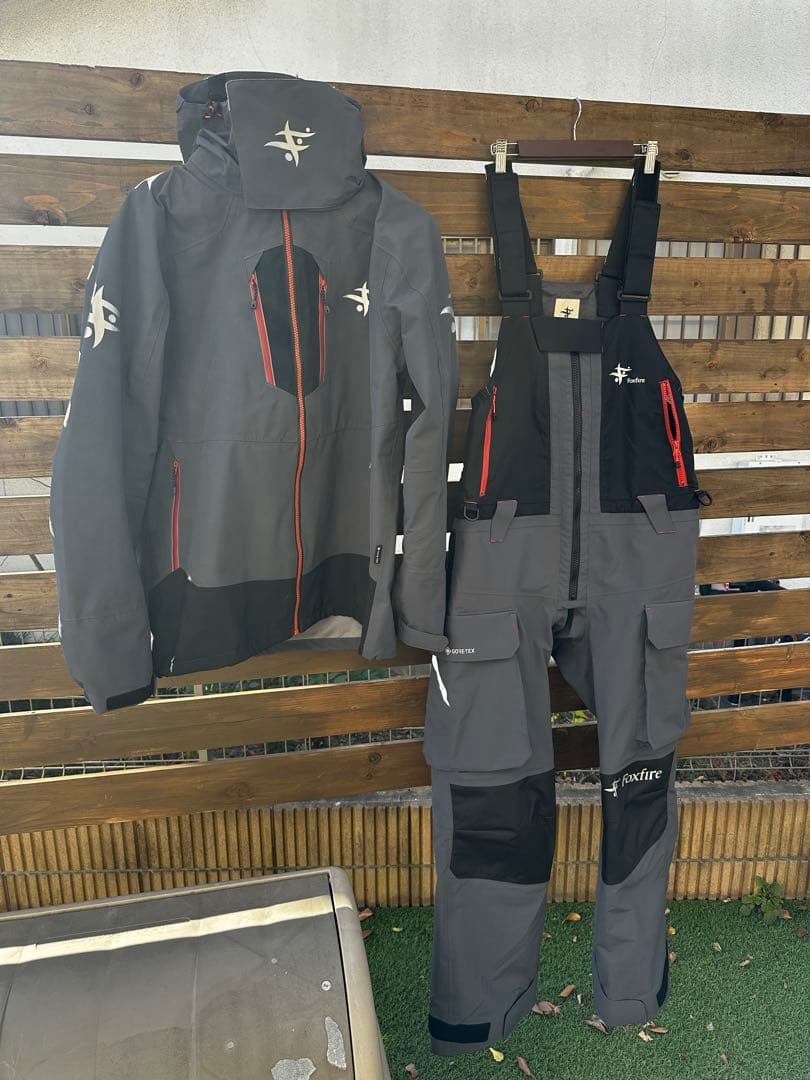 Foxfire フィッシングスーツ XL グレー/ブラック 上下セット