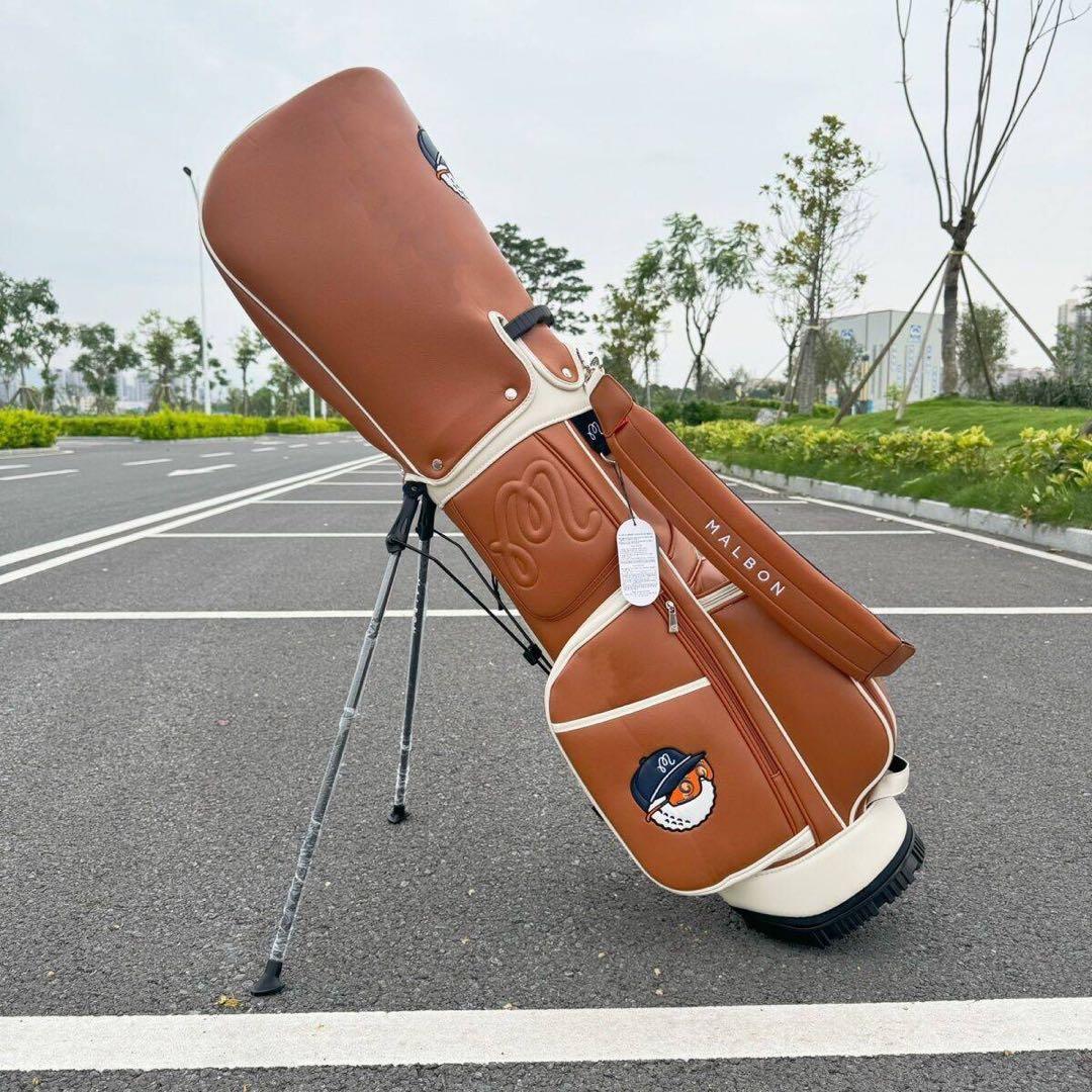 マルボンゴルフ malbon キャディバッグ  スタンド型バッグ ブラウン