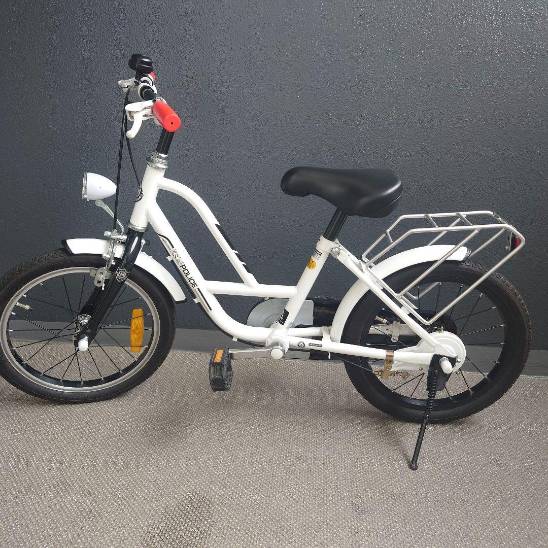 (直接取引　配送不可)キッズポリス自転車 ホワイト16インチ