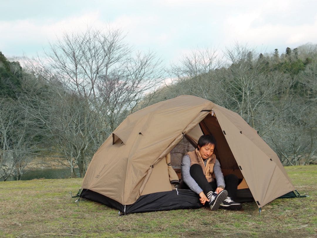 KANGAROO S ベージュ テント 2人用　専用フライシート付き