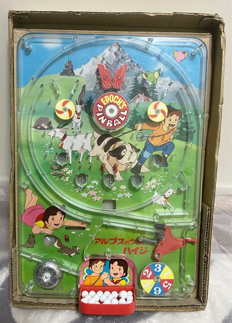 エポック社のジュニアパチンコ　アルプスの少女　ハイジ　当時物　レア　希少　レトロ