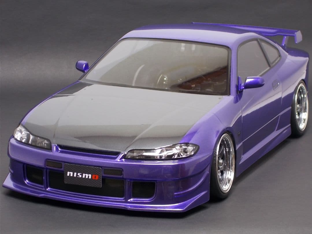 タミヤ S15 シルビア 塗装済完成ボディ　メタリックパープル／ガンメタル