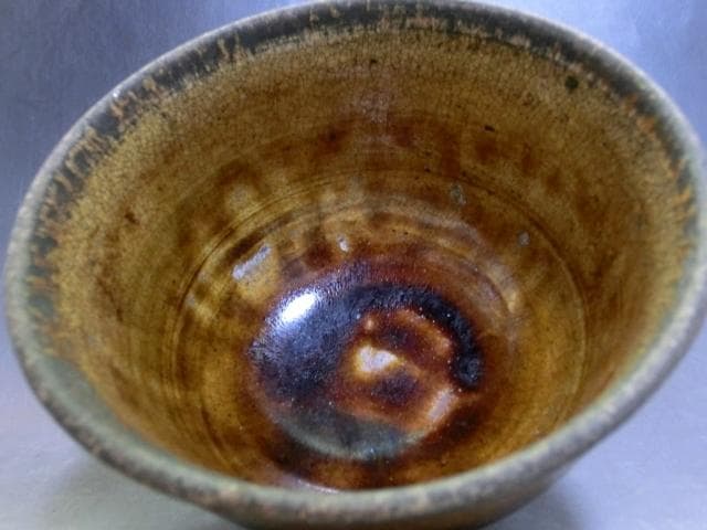 茶碗■古瀬戸 献上手 鉄釉茶碗 与喜トス 向月庵(江戸期) 時代物 骨董 希少■