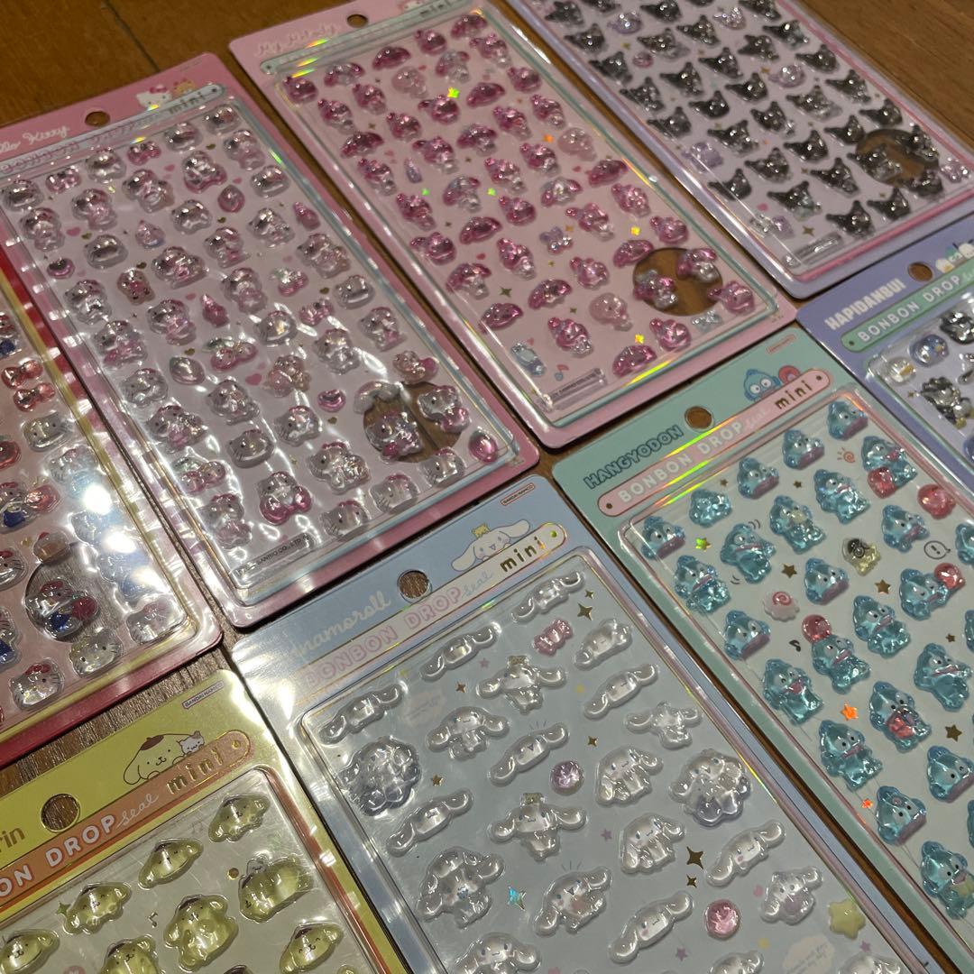 サンリオミニボンボンドロップシール８枚セットコンプリート