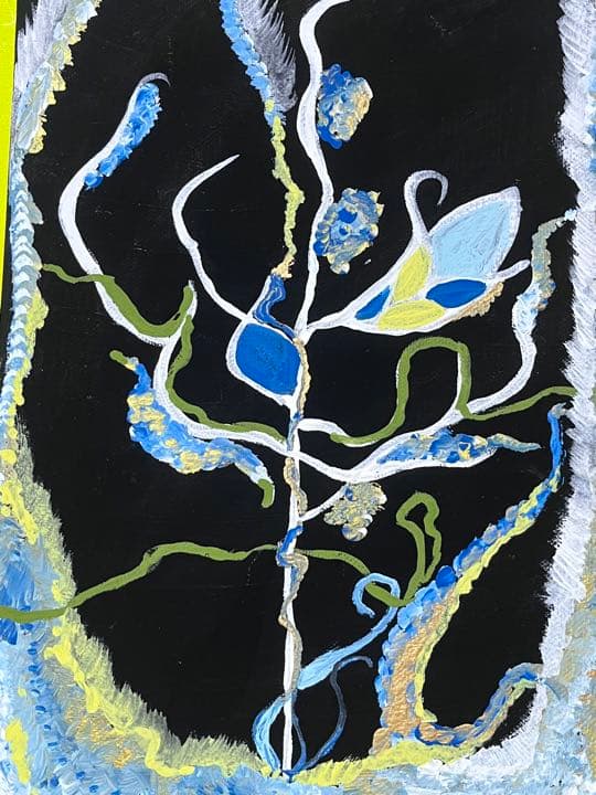 絵画　花　蛹