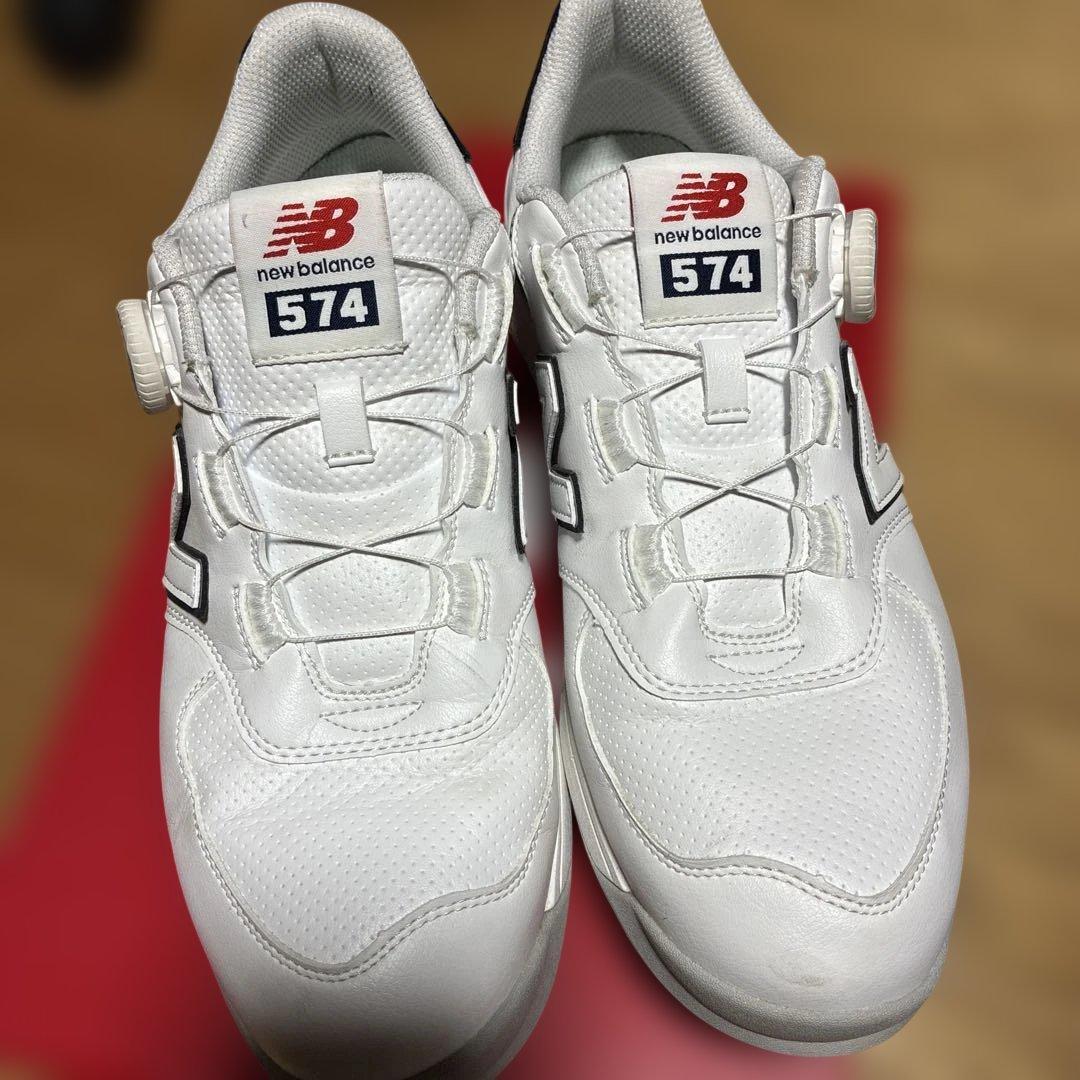 New Balance 574 ホワイト×ネイビー BOA 27.5