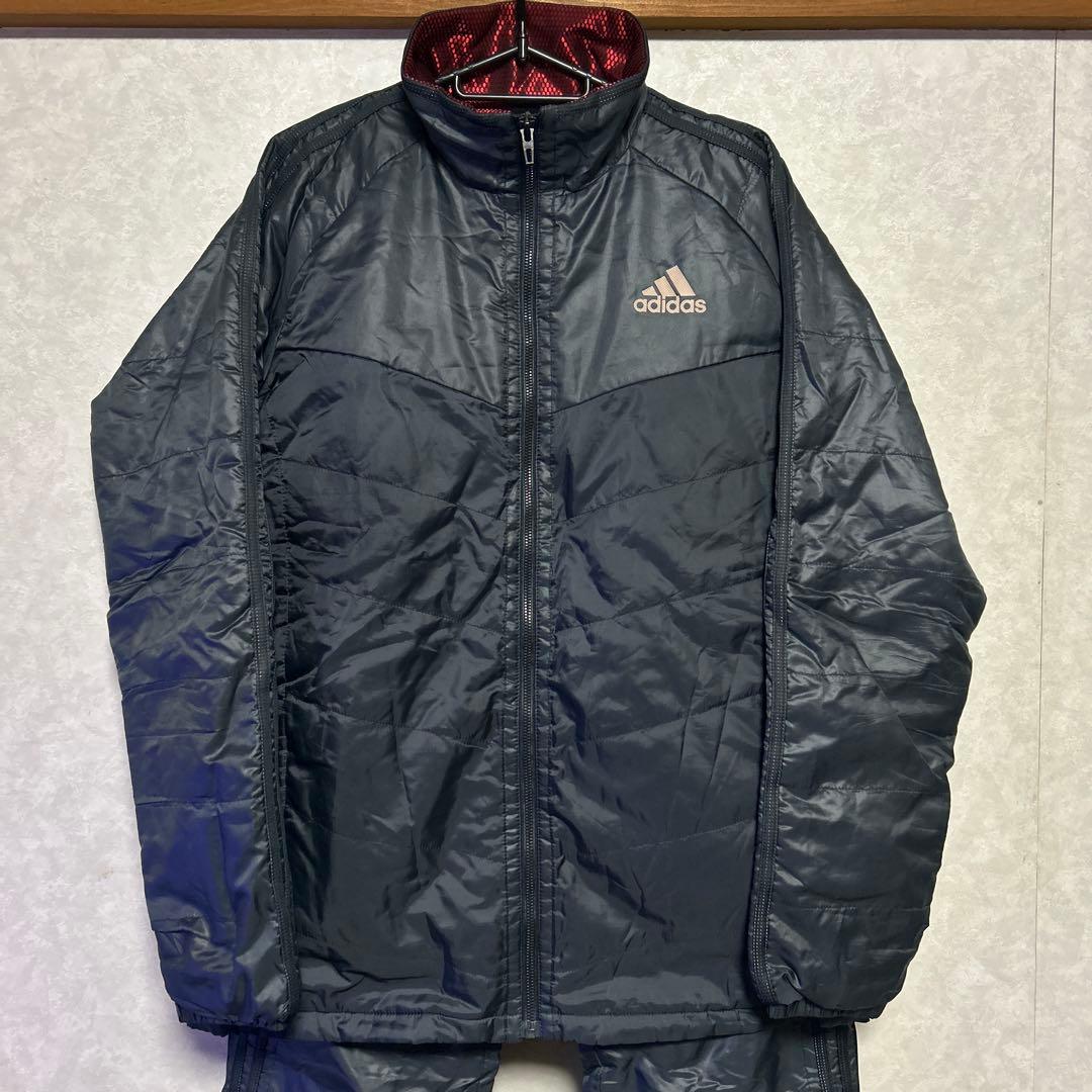 adidas 軽量・保温ウォーマー セットアップ O（XL）/ガンメタリック