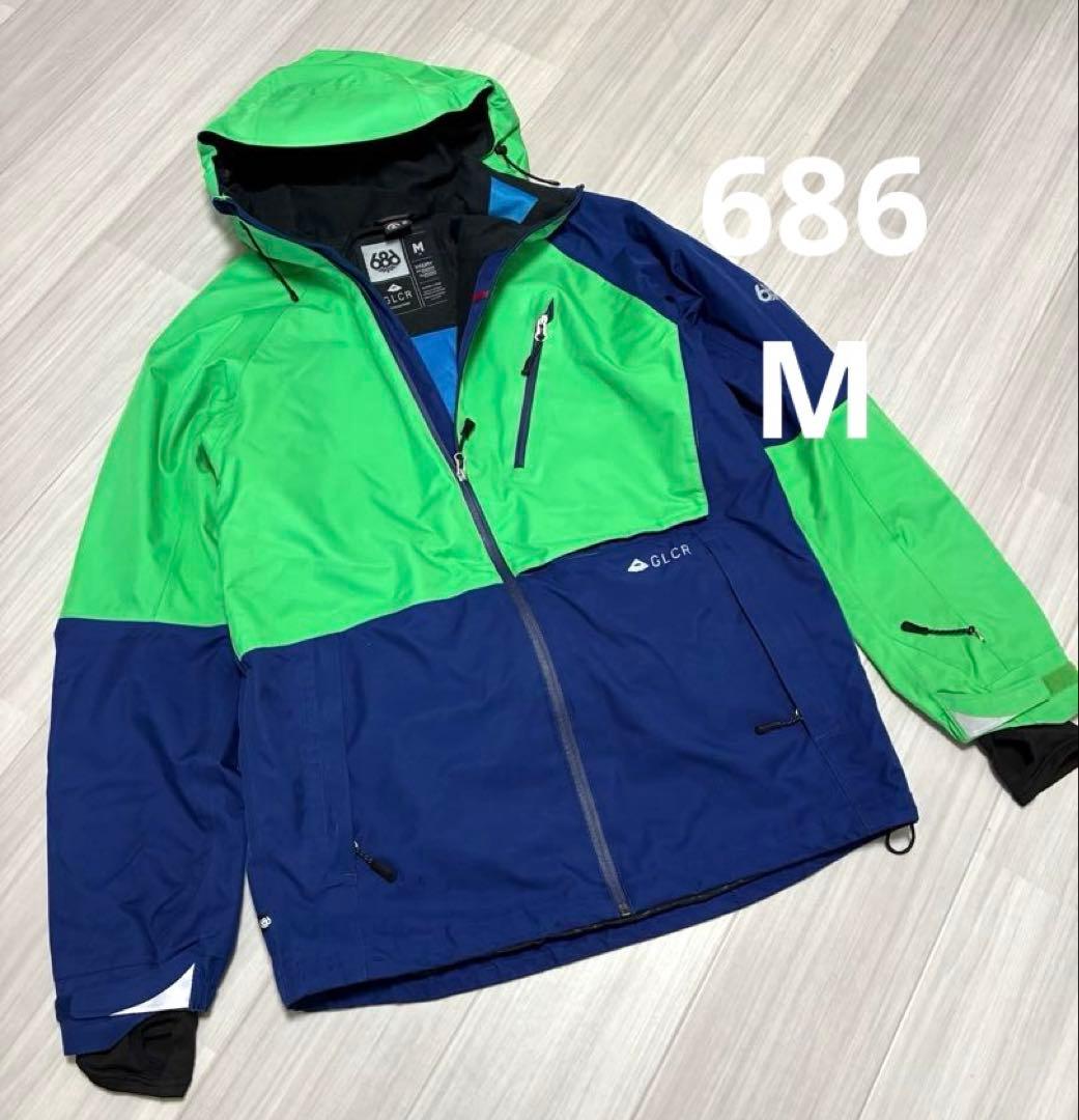 686 シックスエイトシックス　スノーボードウェア ジャケット　M 緑　青