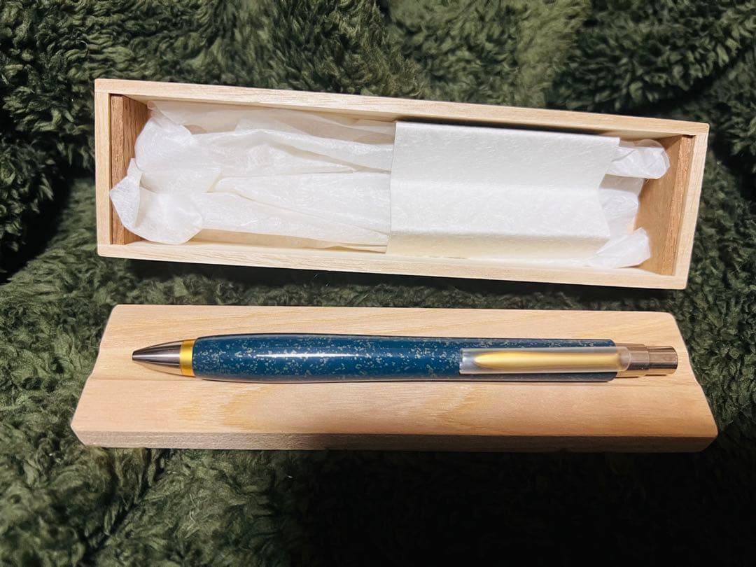 ウッドペンクラフト開店記念品　銀神楽【青】P０１ボールペン
