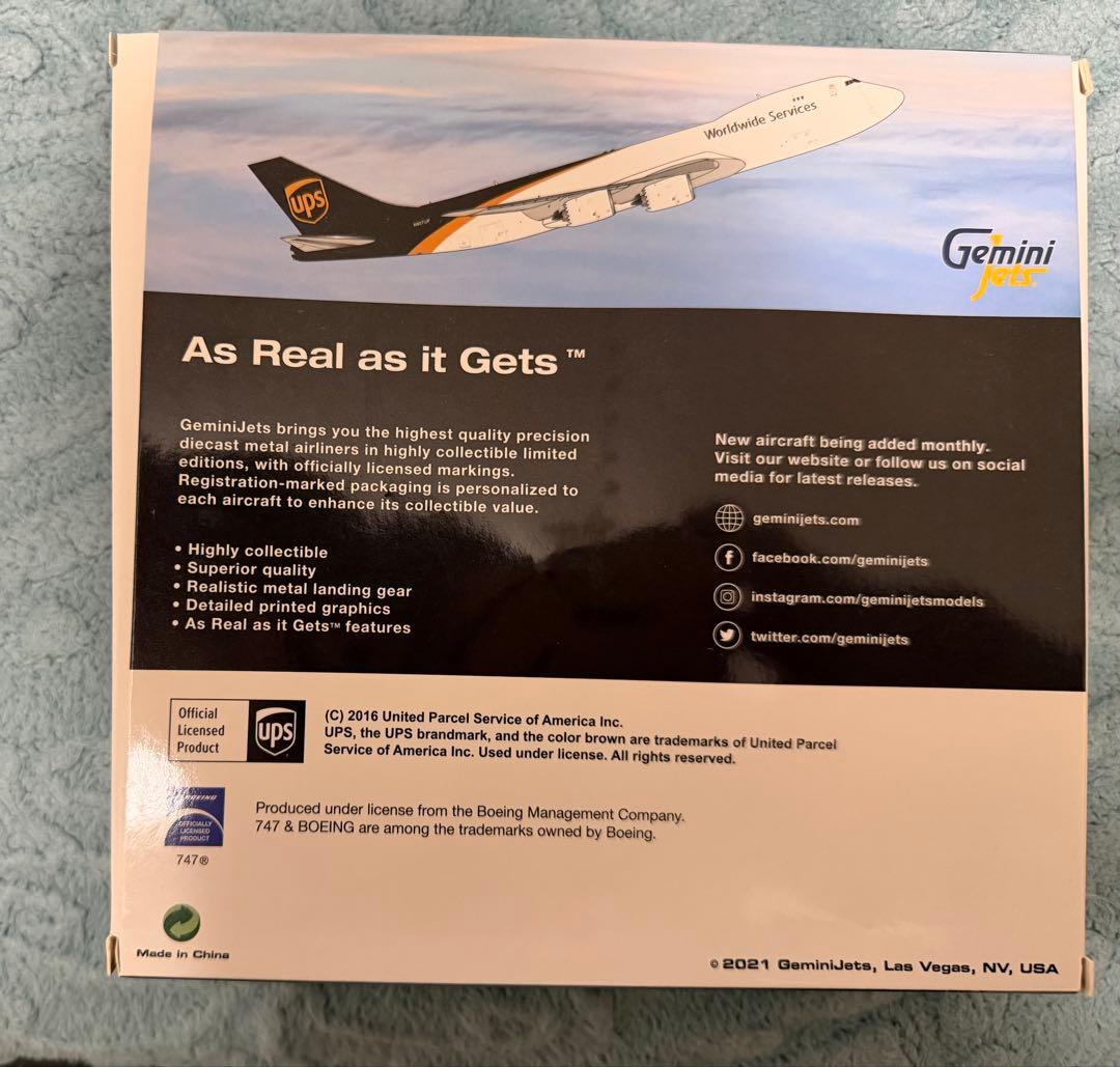 Gemini Jets 1/400 UPS B747-8F N607UP 未展示