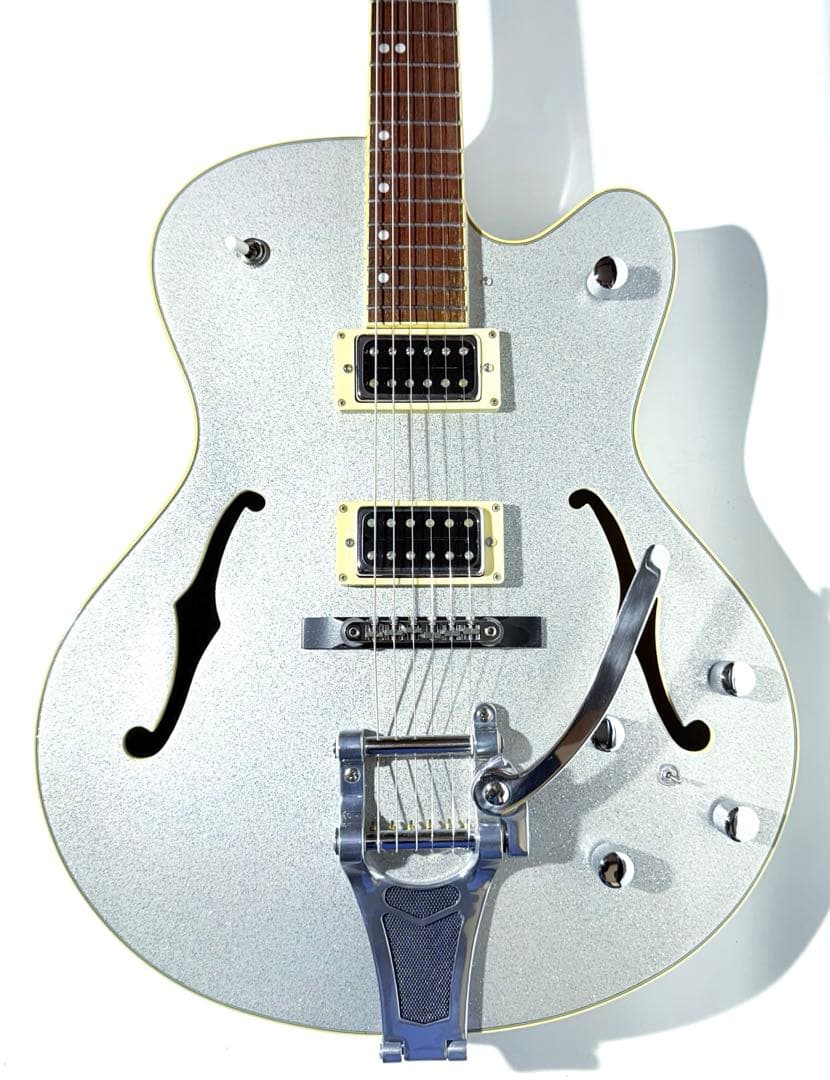 【極美品】Aria FA80-SP シルバースパークル フルアコ エレキギター