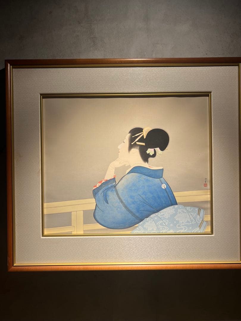 他の方発送×上村松園【待月】木版画　限定350