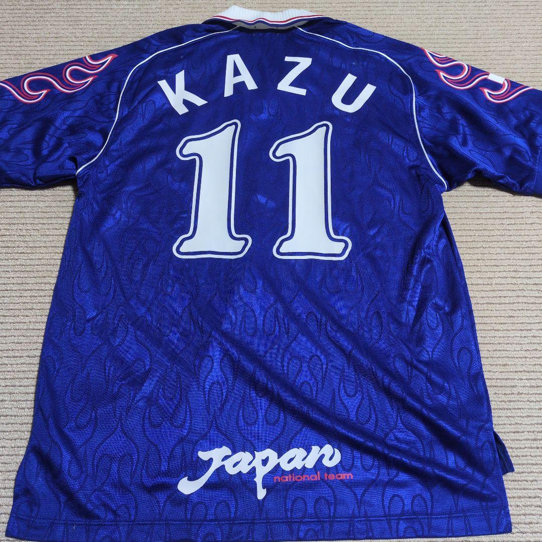日本代表 1998 ホーム 炎 ユニフォーム 三浦知良 アシックス正規品Оサイズ