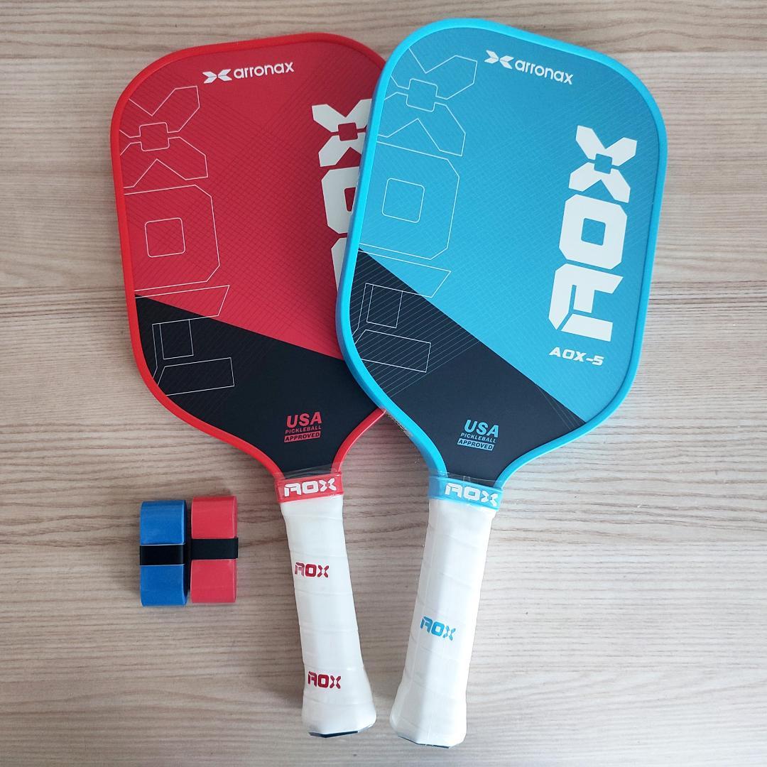 ピックルボール パドル セット ARRONAX カーボン加工の摩擦面 青 赤 2