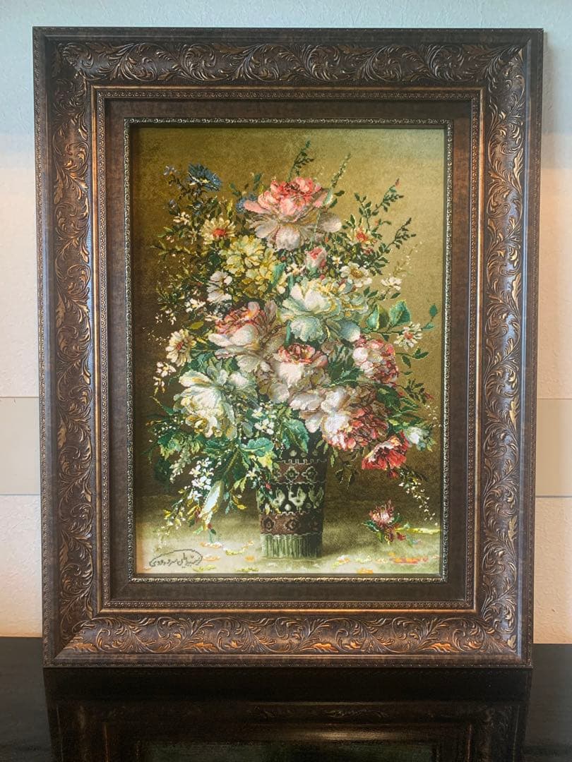 手織りペルシャ 絵画絨毯(タブロー)