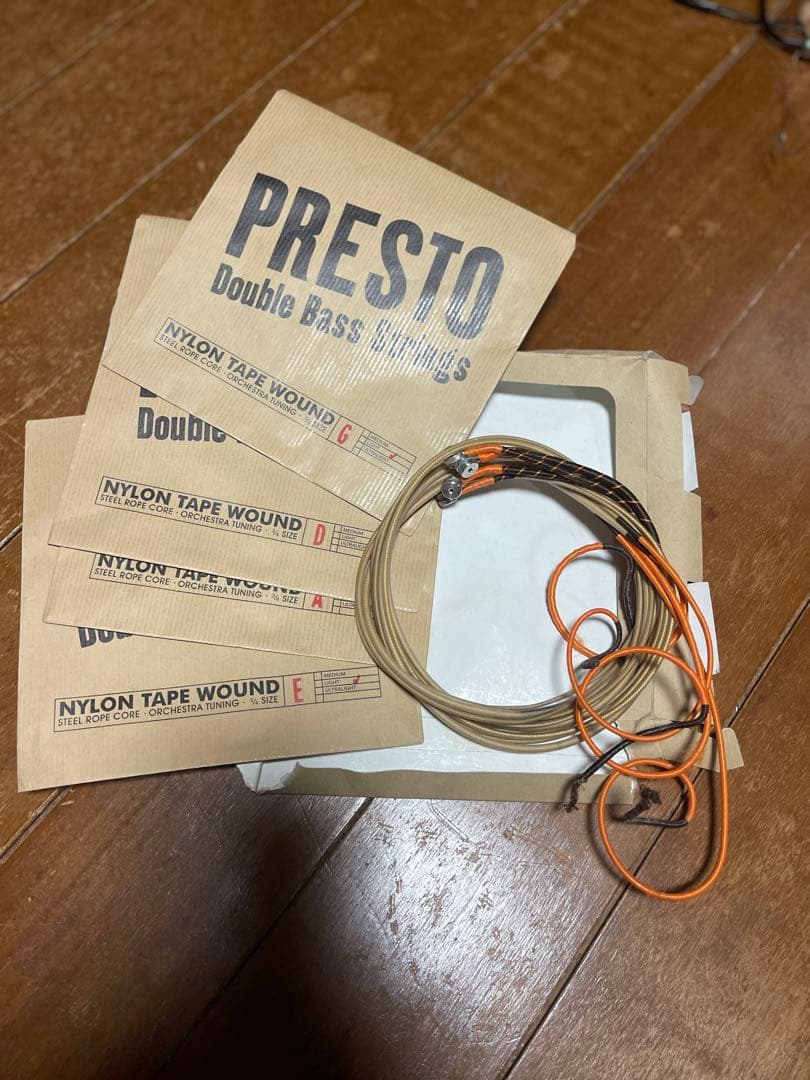 PRESTO ダブルベース弦 ナイロンテープ巻き E.A.D.G弦セット