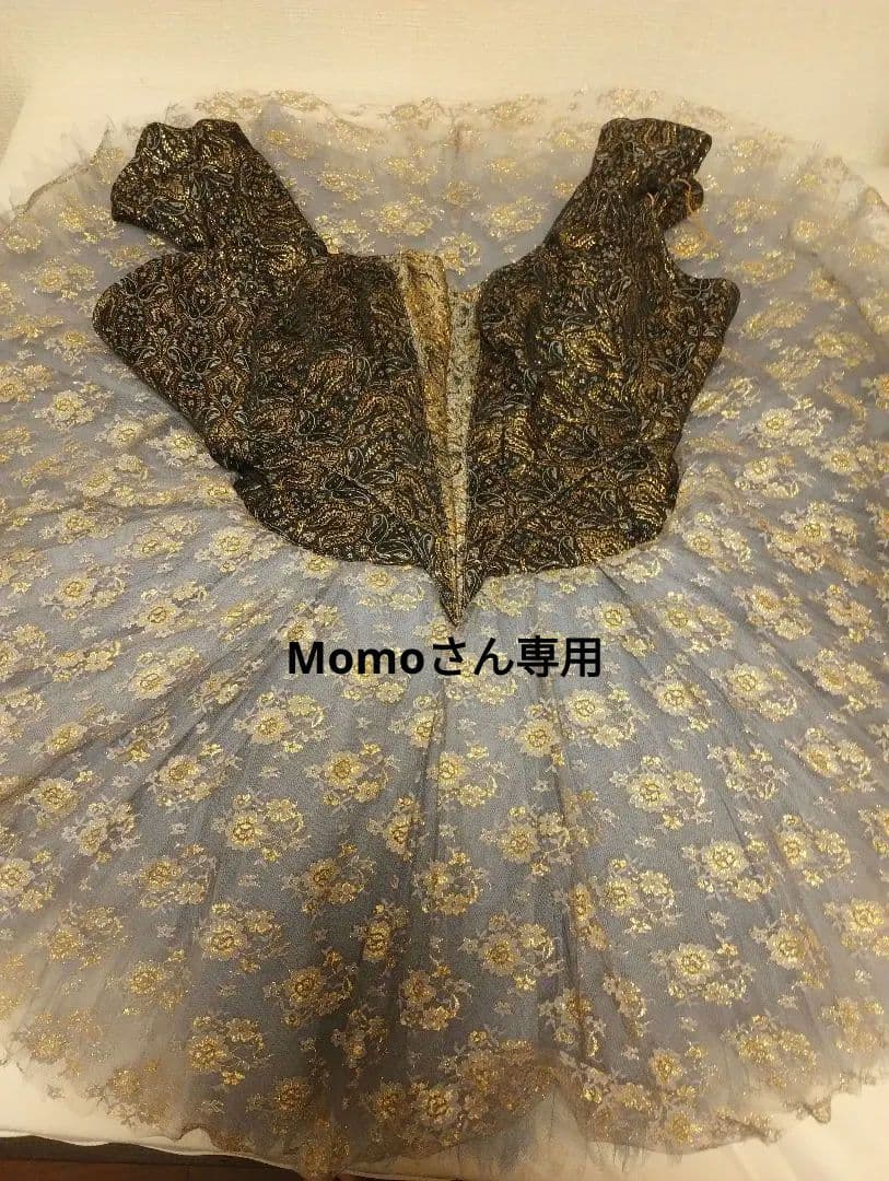 SALE‼️オートクチュール　バレエチュチュ グレーと黒の荘厳な花柄