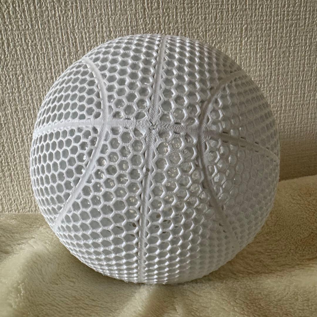 エアレスバスケットボール　3号球　白　3Dプリンター　バスケットボール