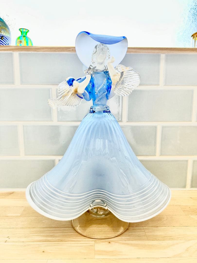ベネチアン ガラス murano ムラーノ 貴婦人 ドール オブジェ 31㎝ 姫