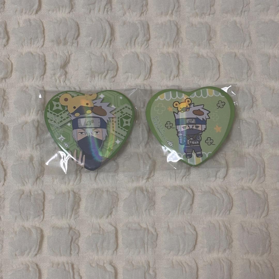 NARUTO サンリオ ぴえろ ハート缶バッジ カカシ