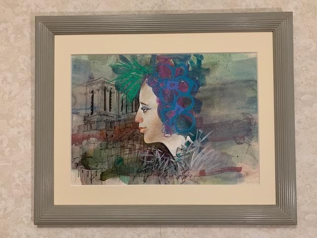 物故重鎮❣️納 健【PARIS】うろこ美術館グランプリ受賞◆大判水彩画