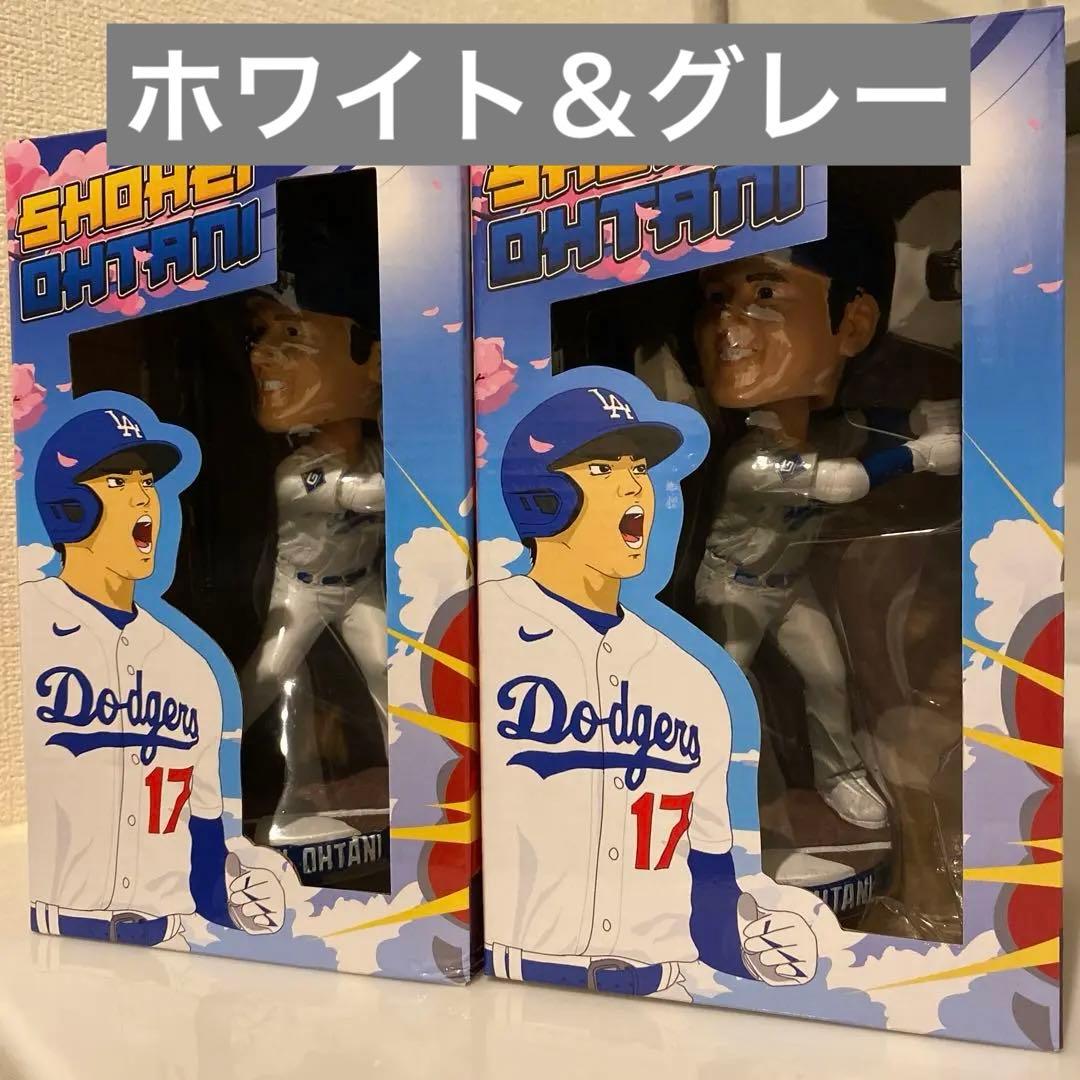 大谷翔平　初　ボブルヘッド　グレー 白　2体セット　ドジャース　2024年　美品